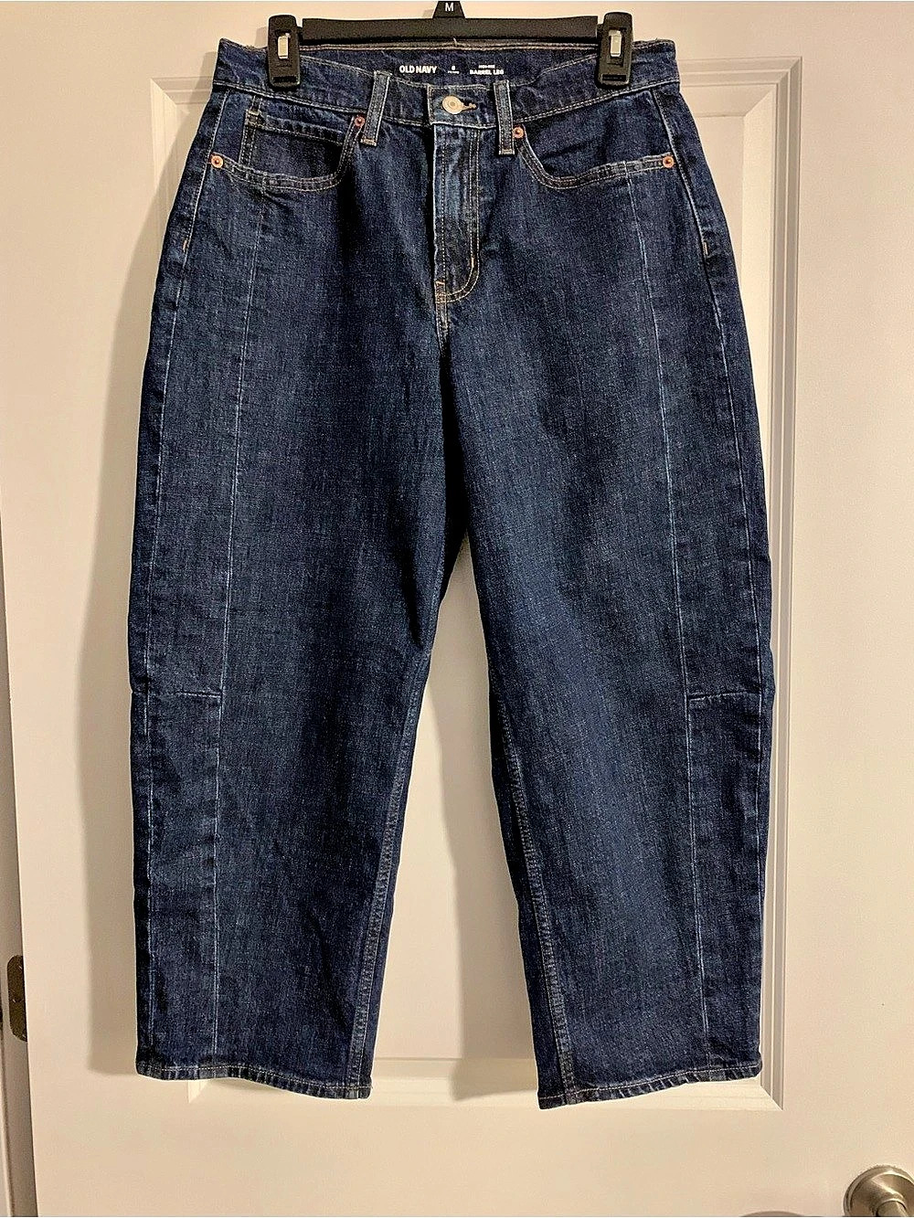 Old Navy High-Waisted Barrel Leg Ankle Jeans Blue Size 8 Petite